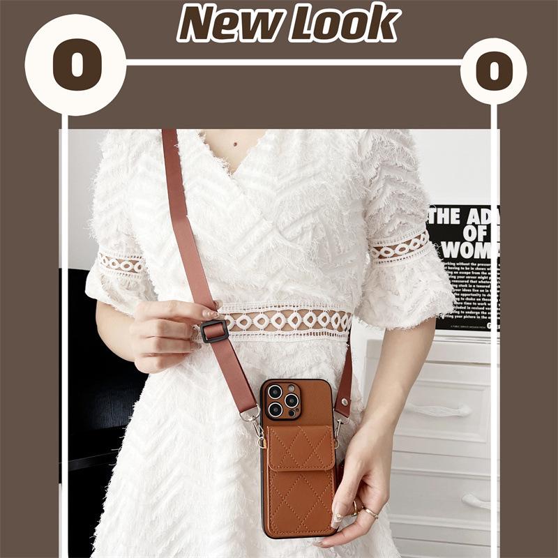 iPhone 17 Pro/16 Pro Max/14/13 Crossbody Hülle mit Kartenfächern & Riemen