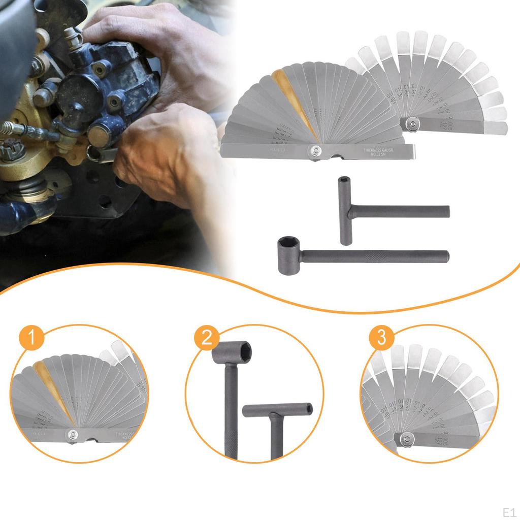 Feeler Gauge Tool Double Marked for Thickness/Wide Sizes Automotive Metal Metric Measurement