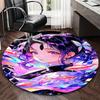 1pc Anime Design Round Carpet Office Chair Mat with Butterfly and Fish Print, Home Decor, Gaming Room, Gift