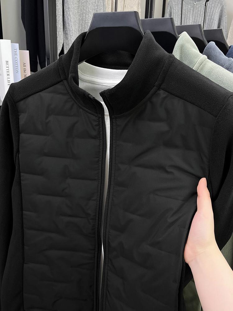 Men's Lightweight White Duck Down Jacket, Stand Collar, Thick, Warm Fleece, for Autumn and Winter.