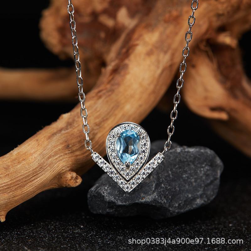 Ouyang Nana Earrings, Song Huiqiao Water Drop Earrings, High-End Sense Light Luxury Earrings, Rear Hanging Type, Sweet Temperament