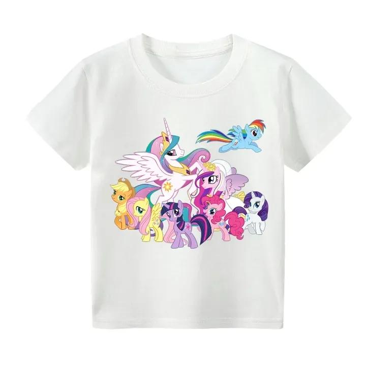 My Little Foal 202526 Summer Anime Pattern 100 Cotton Childrens and AdultApplicable TShirt Breathable Casual LooseFitting