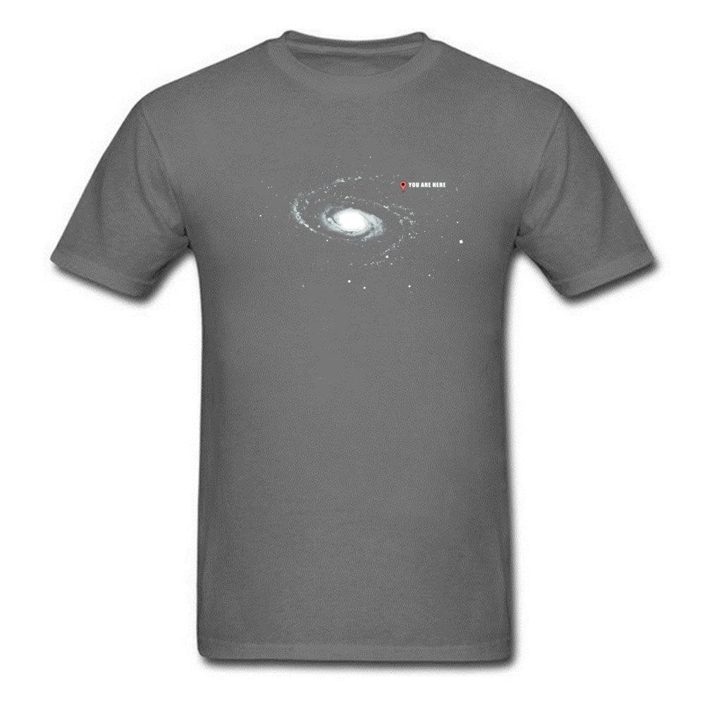 Black T-Shirts For Men Galaxy Space You Are Here 100% Cotton April FOOL DAY Summer Street Tops T Shirt Casual Tee Shirts Man