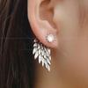1 Pair Ear Studs Rhinestone Inlaid Christmas Gifts Alloy Women Angel Wing Ear Studs for Daily Life