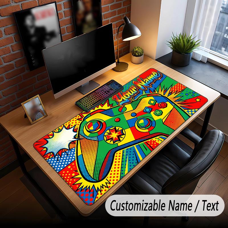 Spielcontroller-Thema Benutzerdefiniertes Mauspade Personalisiert Mit Namen Text Angepasste Schreibtischmatte Für Büro Heimdekoration
