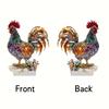 Rooster Statue Tabletop Ornament with Display Base Shatterproof Acrylic Animal Figurine for Home Office Desk Decoration