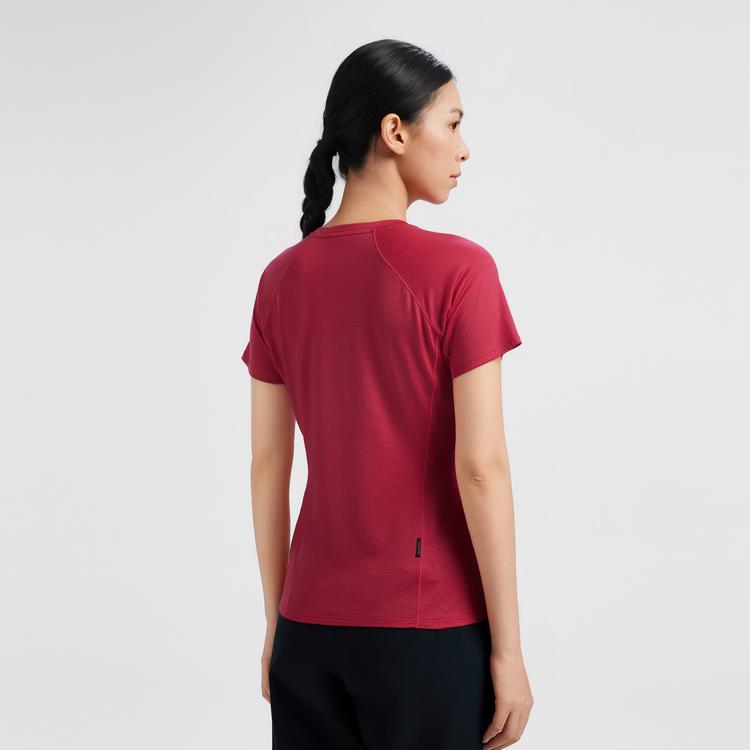 Kolon Sport Outdoor Casual Moisture-Wicking Antibacterial Wool Round Neck Short Sleeve T-Shirt Women Tops LKRT6AN022