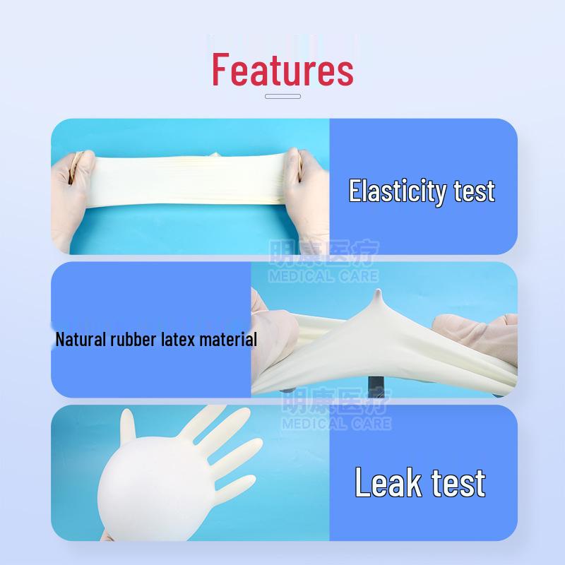 Sterile Powder-Free Medical Rubber Examination Gloves for Surgery, Dentistry, or Beauty (Individually Packaged)
