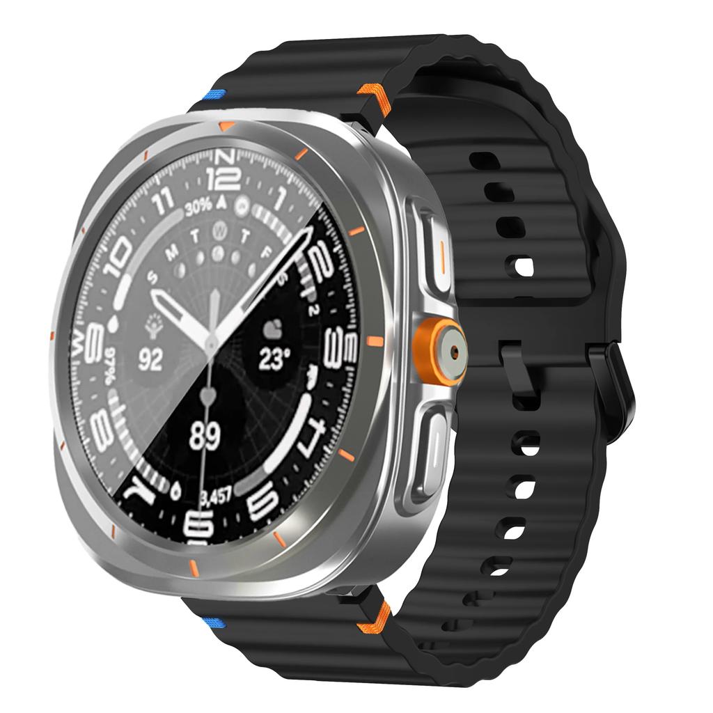 Bracelet+Changer en Boîtier Ultra pour Samsung Galaxy Watch 7 6 40 44mm Mettre à niveau vers Galaxy Watch Ultra 47 Protecteur d'Écran en Verre Trempé