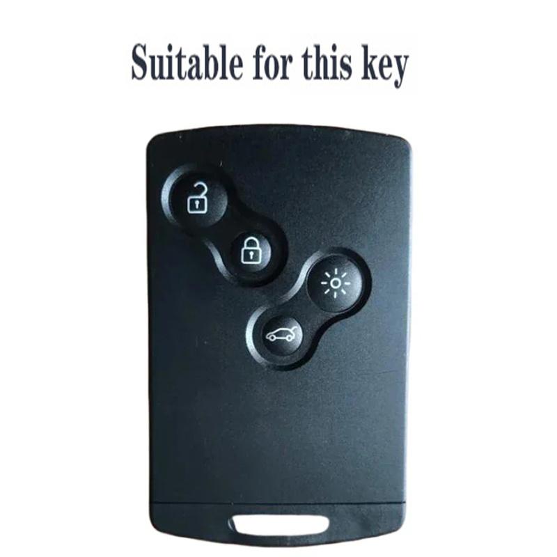 Silicone Remote Keychain Key Cover For Renault Clio Laguna Koleos Megane Fluence Zoe Scenic Captur Card 4 Buttons Car Key Case