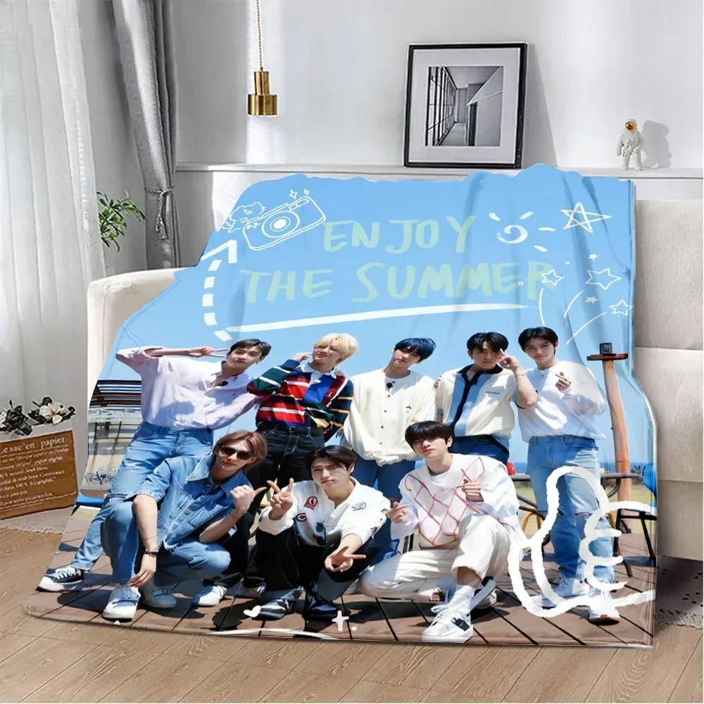 Stray Kids KPOP Printed Throw Blanket Soft Warm Perfect for Home Travel Picnics and Birthdays
