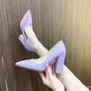Fashion 2025 Fashion Concise Women's Slip on High Heels Pointed Toe Shallow Mouth Chunky Heels Pumps Plus Size Classics Office & Dress