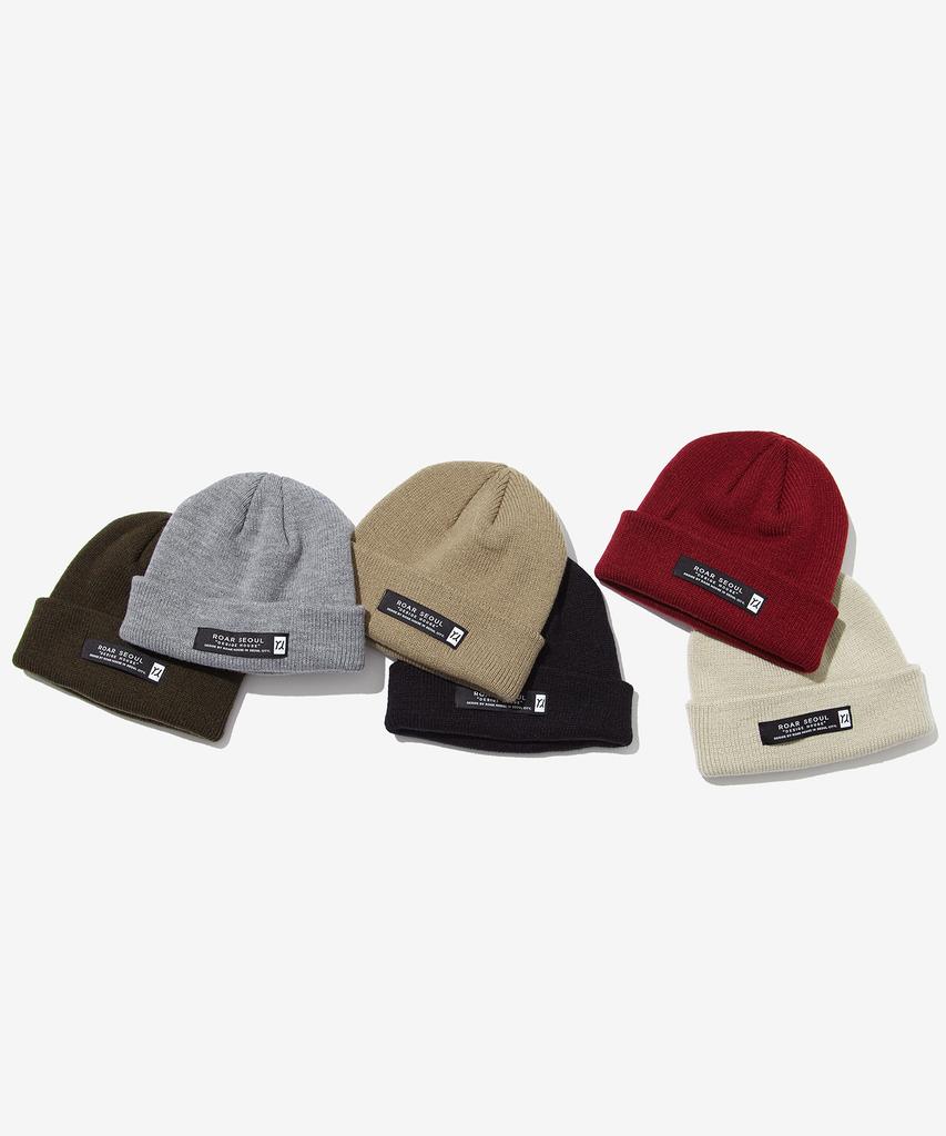 ODD DOT (Unisex) Logo Label Basic Short Beanie_Gray