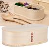 Portable Lunch Box Set Japanese Wooden Food Storage Container for Home Picnic 17x9cm