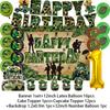 Militär Armee Thema Jungen Geburtstagsparty Dekorationen Camouflage Soldat Flugzeug Panzer Hintergrund Cartoon Luftballon Banner Kinderspielzeug Geschenk