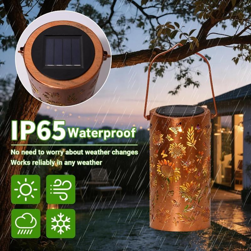 Large Solar Sunflower Metal Light, 8-12H Working Time, IP44 Waterproof Iron Art Landscape Lighting for Lawn Fence Balcony