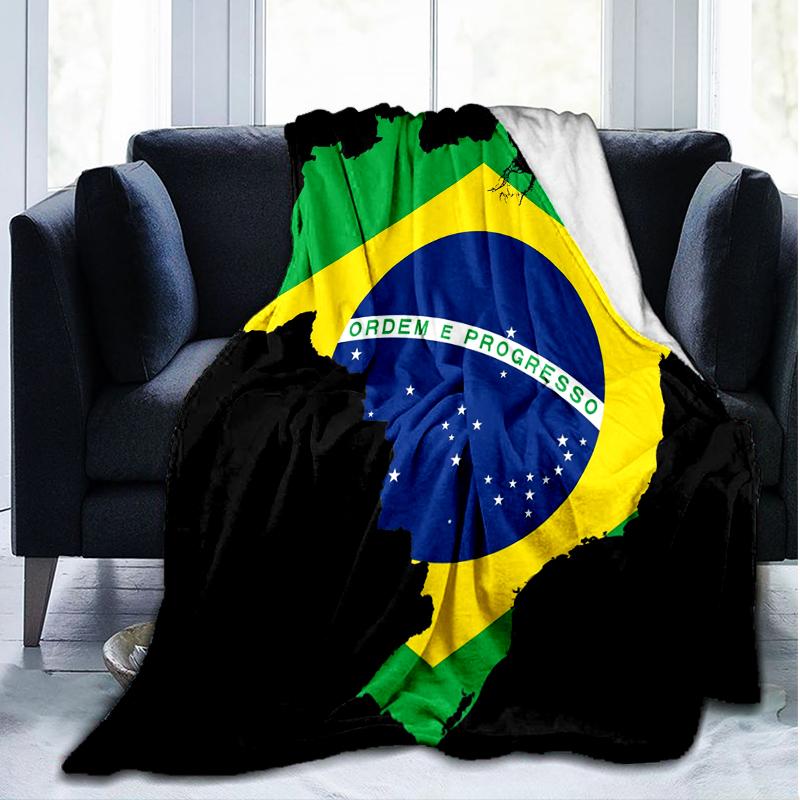 1PC Brazil Artwork Printed Soft Flannel Blanket Throw for Adult Bedroom Living Room Sofa Camping Travel Fan Gifts Christmas Gifts
