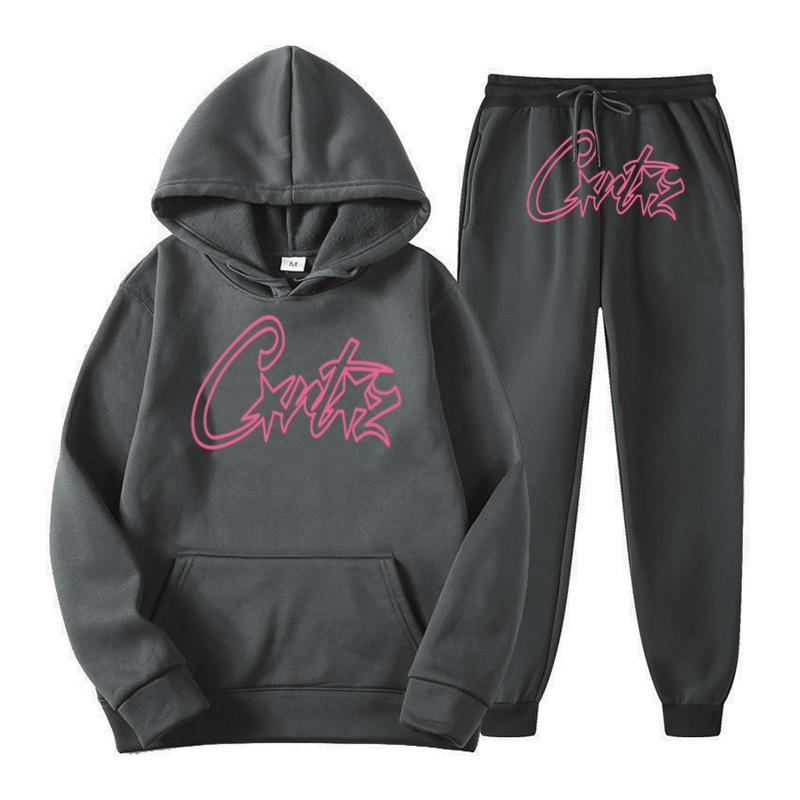 Cortez sweater Y2K hooded loose sports trousers hip hop 2-piece set unisex sports streetwear