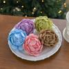 Christmas Tree Ornaments Colorful Glitter Petal Shape Balls Foam Snow Ball Sparkling Foam Flower Hanging Decorations for Tree