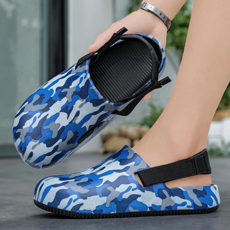 Fashion Brand Men Clogs Sandals Camouflage Casual Shoes EVA Lightweight Sandles Man Colorful Shoes for Summer Beach Zapatillas Hombre
