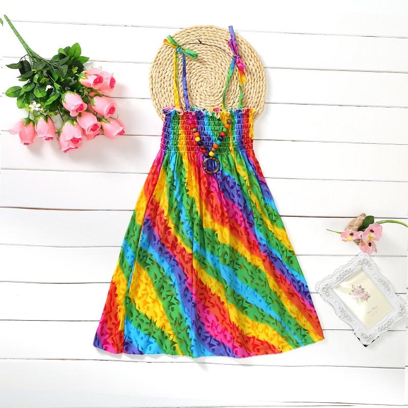 Robe d'été à fleurs pour filles, à bretelles, volants, Bohème, Plage, Princesses, Vêtements pour filles 2 6 8 12 ans