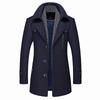 Men's Woolen Scarf Collar Overcoat - Autumn/Winter Warmth for Middle-Aged