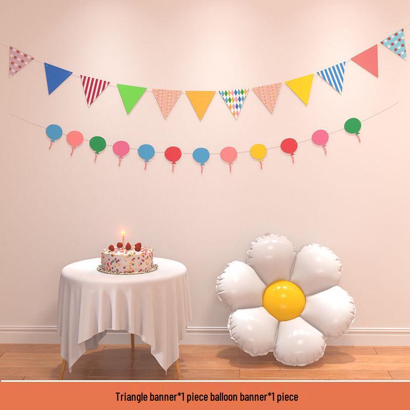 Birthday Pom Pom Bunting Set for Kids - First Party Decor & Photo Props