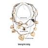 Elegant Multi Layered Rope Necklace Alloy Gold Heart Pendant Clavicle Chain Jewelry Accessories for Women Daily Wear