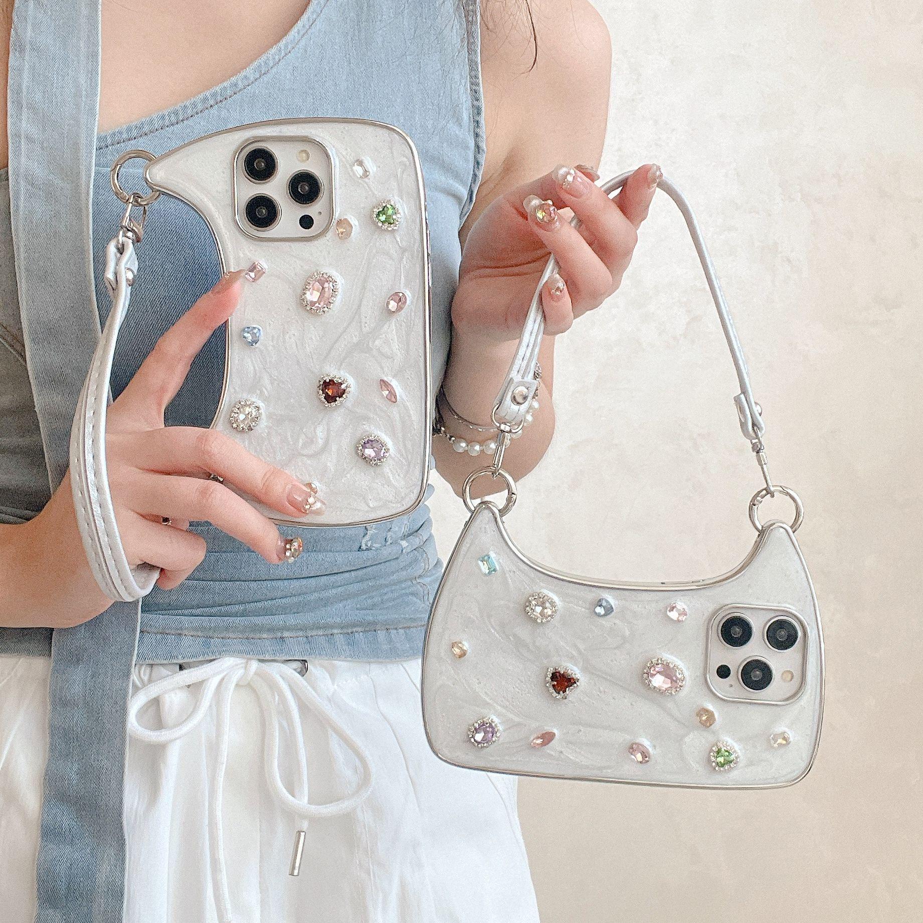 

Electroplated Gem iPhone 17 Case, Compatible with Apple 16, 14/15 Pro Max, and 11 - Drip Glue Design. 15 Pro Max