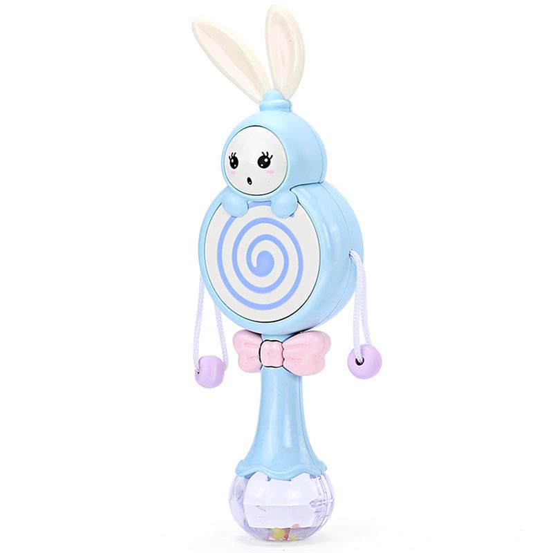 

Симпатичная детская игрушка-погремушка-барабан может кусать развивающие игрушки с музыкой синий