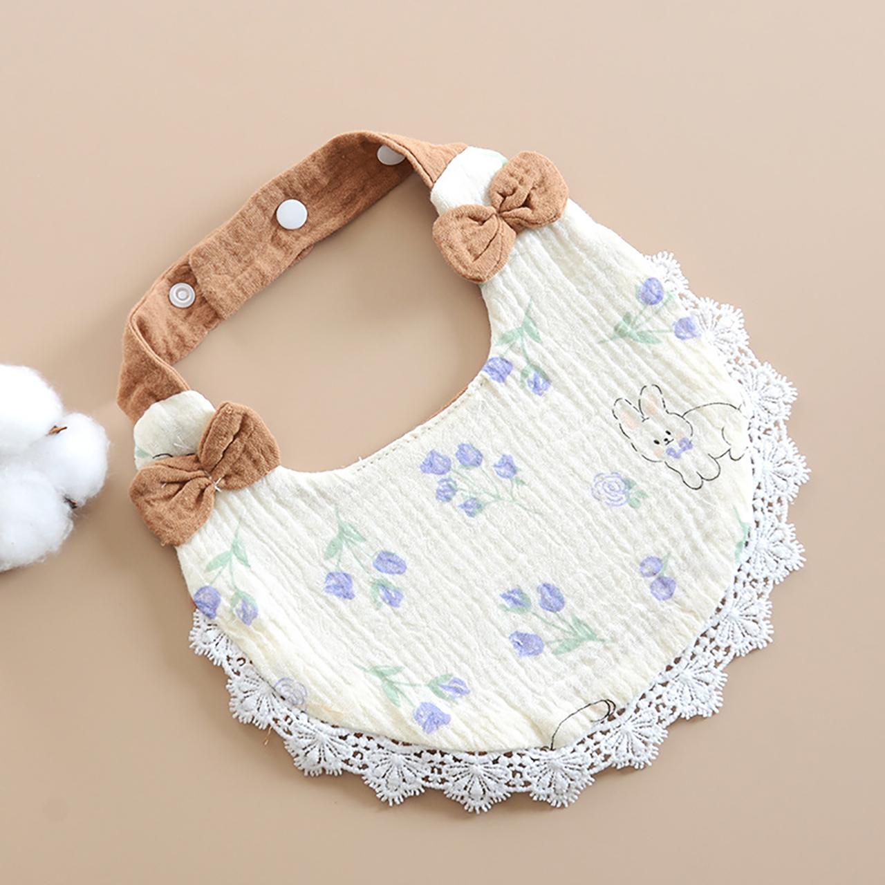 

Soft Cotton Baby Bibs Flower Bear Rabbit Print Infant Bib Newborn Burp Cloths Boy Girls Feeding Saliva Towel Style 4