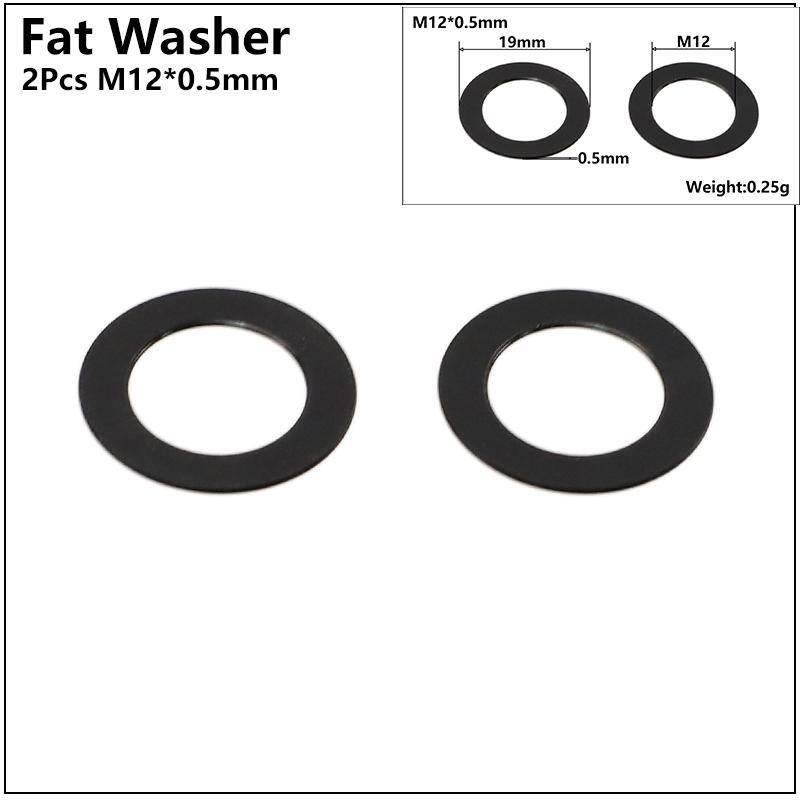Bicycle Thru Axle Skewer Spacer M12x4mm/5mm/6mm/1.5mm/0.5mm MTB Fat Bike Shaft Skewer Washer Bike Hub Skewer Flat Spacer Washer