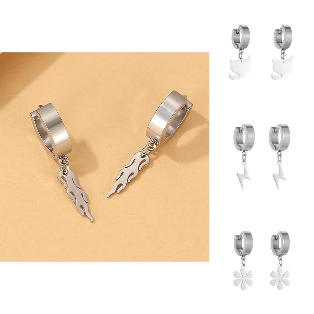 Elegant Geometric Lightning Mushroom Ear Clips Plated Alloy Trendy Women's Earrings