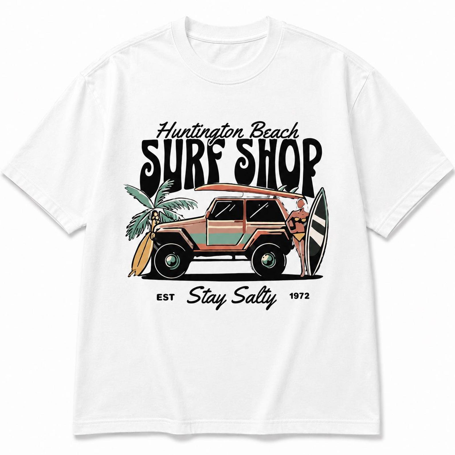 Huntington Beach Surf Shop Graphic Tee – Vintage Beach Jeep S