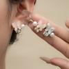 High-End Diamond-Set Butterfly Earrings, Exquisite Light Luxury, Niche Imitation Silver Needle Earrings, Design Three-Dimensional Ear Jewelry