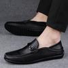 Men's Shoes Spring New Leather Shoes Men's Genuine Leather Business Casual Men's Soft-soled Doudou Shoes One Foot Lazy Shoes