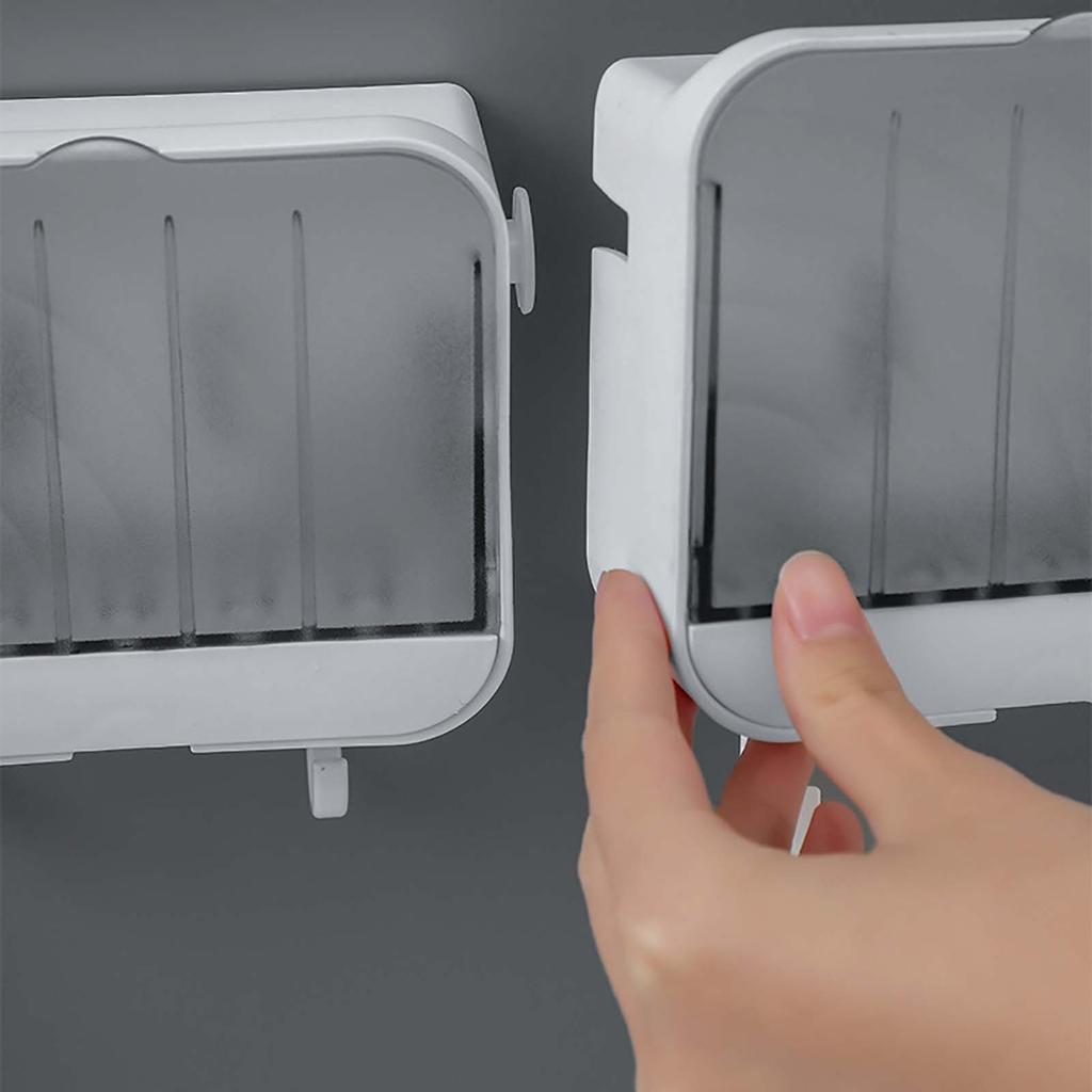 Punch-free Wall Hanging Soap Box Toilet Bathroom Soap Holder With Lid Household