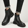 Side Zipper Men High Top Casual Shoes Luxury Chelsea Boots Genuine Leather Men's Ankle Boots High Grade Winter Plush Snow Boots