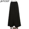 BITCED Spring/Summer Women's Solid-Color Streetwear High-Waisted Relaxed-Fit Wide-Leg Pants