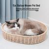 Handgefertigtes gewebtes Katzenbett & kleiner Hundezwinger - Für alle Jahreszeiten, waschbar, Anti-Rattan-Design