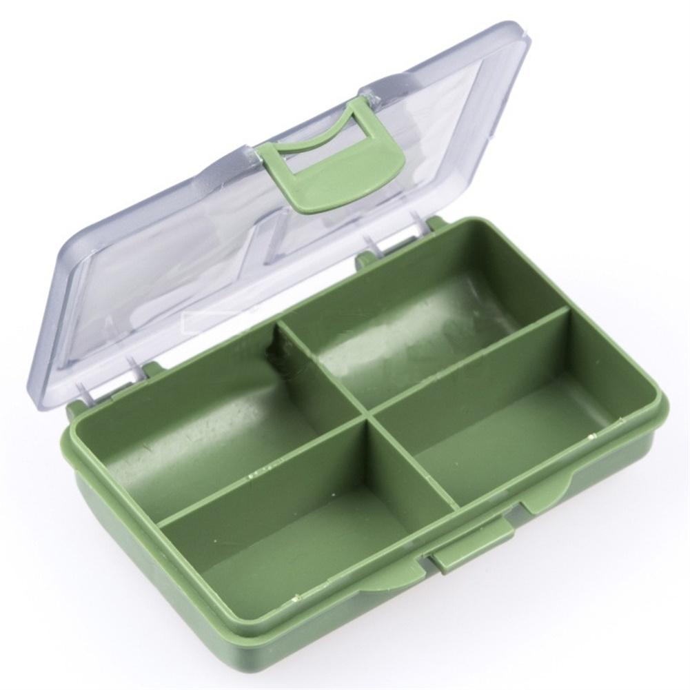 Пластиковый прозрачный контейнер для хранения с крышкой, многосекционный, многофункциональный, для рыболовных принадлежностей Green four grid box #1