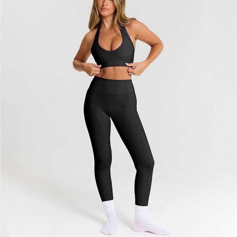 Chen Shijie shows chest and hip lift sports underwear set, women's abdominal beauty back tight yoga suit, women's fitness suit