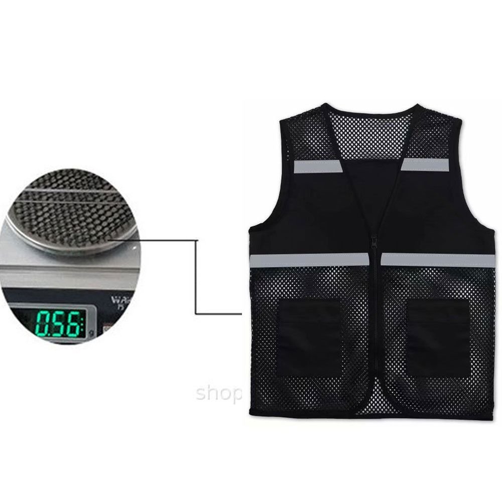 Vest With Reflective Strips Breathable Fabric Mesh Vest  Construction Traffic Railway Metro Workers