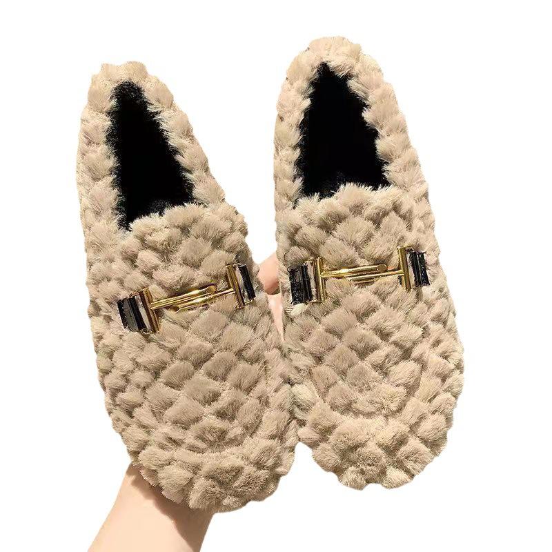 2025 Doudou Shoes Women's Autumn and Winter Velvet Warm Platform Cotton Shoes Women's Casual Versatile Fluffy Shoes