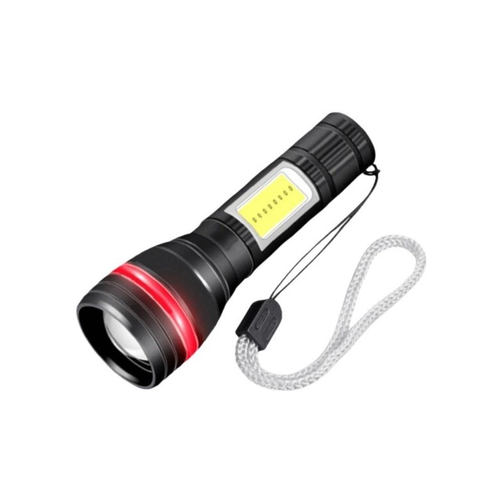 Portable Mini Flashlight Three Lighting Modes High Brightness Keychain LED Light USB Rechargeable Zoomable Focus