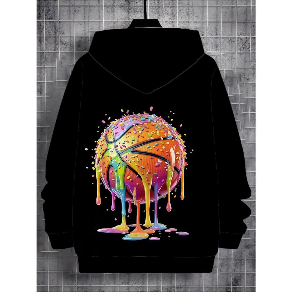 Kinderkleidung, kreativer 3D-bedruckter Kapuzenpullover für Jungen, lässiges Sport-Langarm-Kapuzenshirt für Jungen