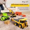 1: 64 Desktop Mini Alloy Dump Truck Dump Truck Fully Proportional Bluetooth Remote Control Simulation Engineering Car Boys' Toy