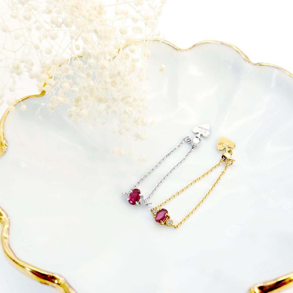 Lala Christie Ruby and Diamond PT900 Free Chain Birthday Women's Ring, Platinum, Ring, Ring, Gift, LR56-0004