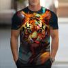 Fashion Men's Crew Neck Short Sleeve 3D Casual Color Printing Casual Short Sleeve Crew Neck T-Shirt