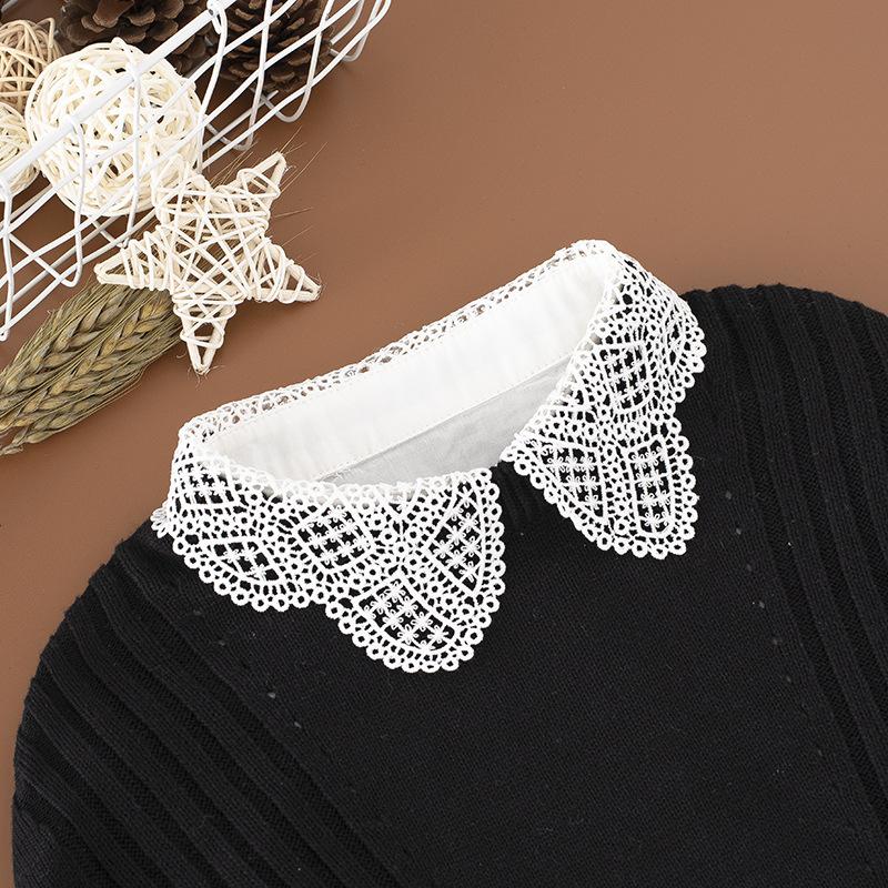 New Fake Collar Shirt Women White Lapel Ruffles Stand False Collar Woman Girls Detachable Collar Lace Removable Half Shirt